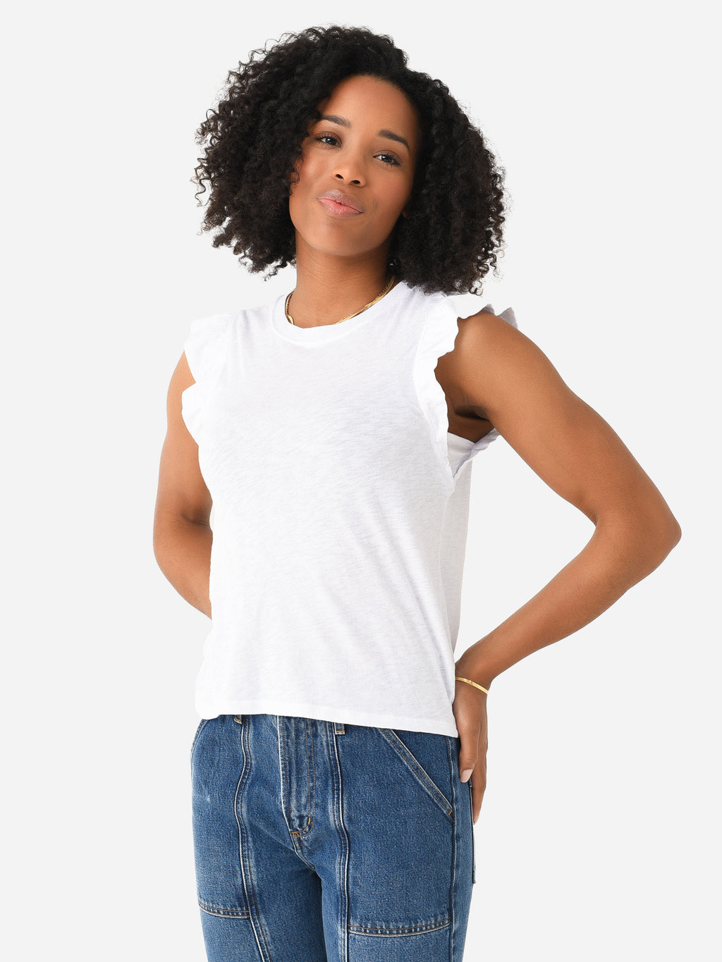 Z Supply Women's Dakota Ruffled Tank - Saint Bernard