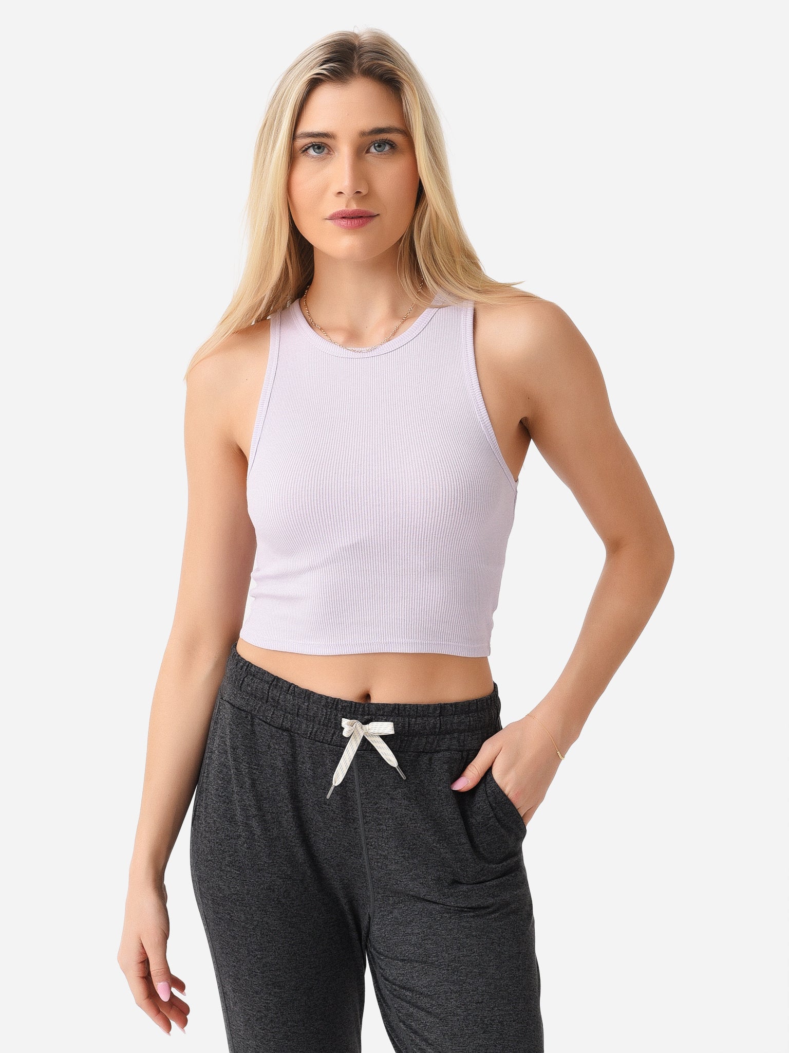 Z Supply Women's Hannah Cropped Rib Tank - Saint Bernard