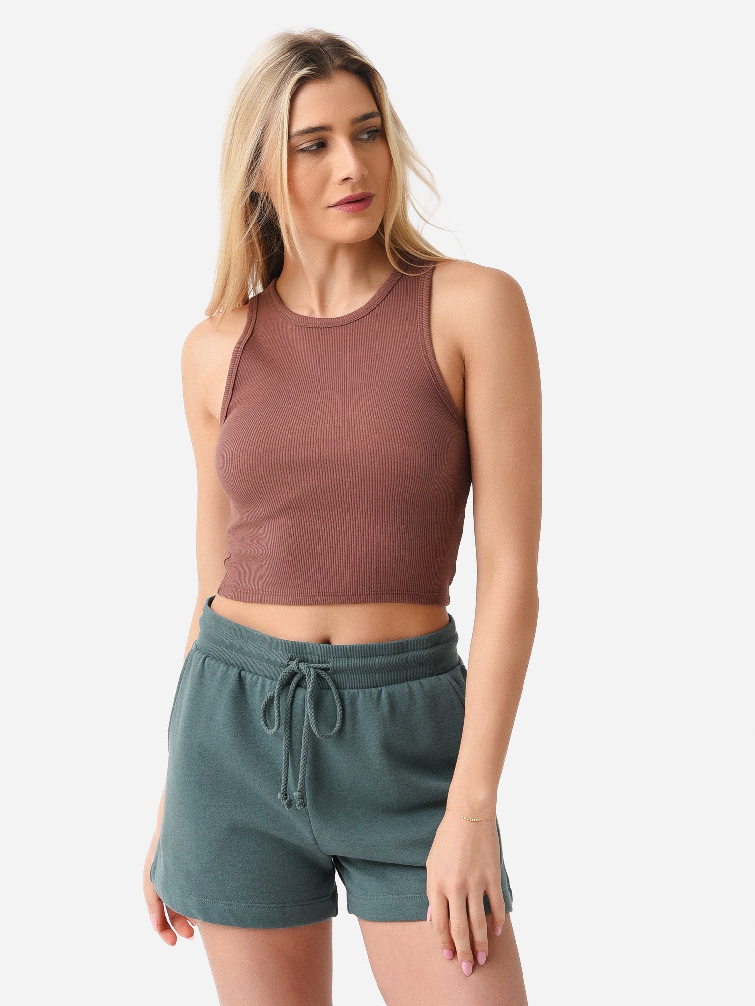Z Supply Women's Hannah Cropped Rib Tank - Saint Bernard