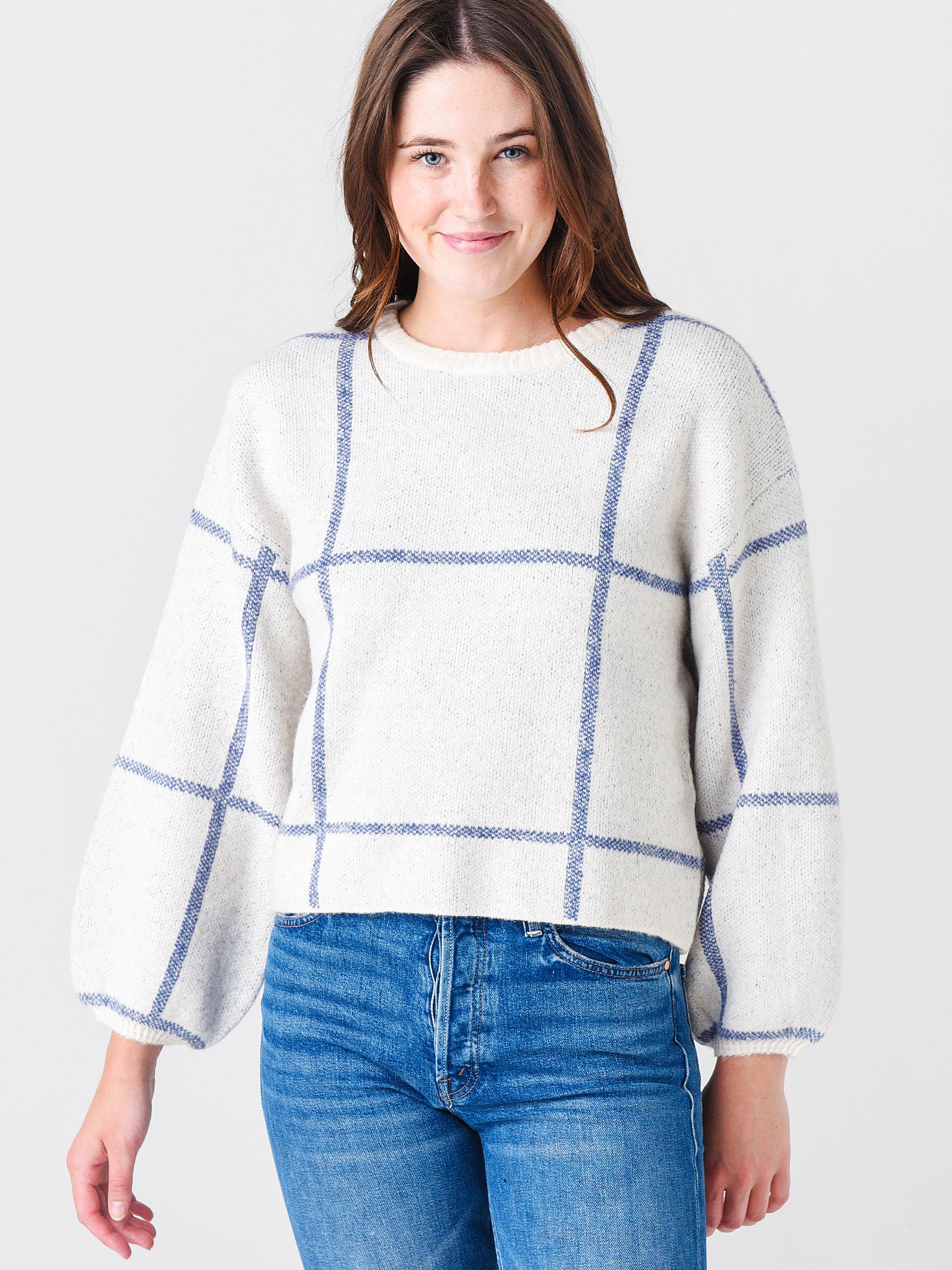 Z Supply Women's Solange Plaid Sweater - Saint Bernard