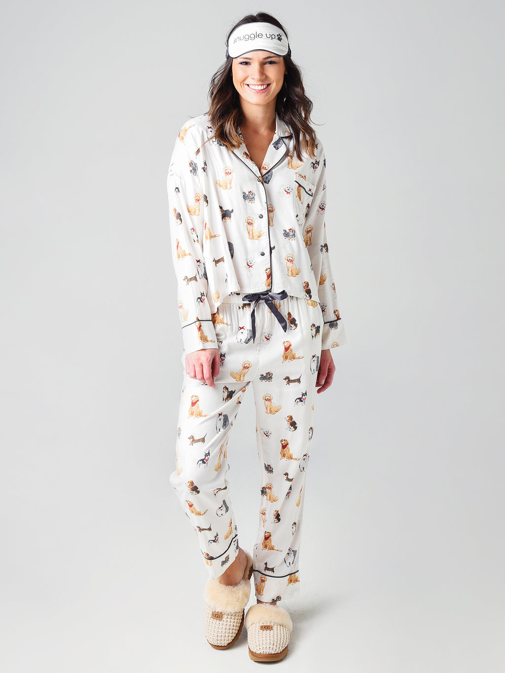 Z Supply Women's Dream State Pup PJ Set - Saint Bernard