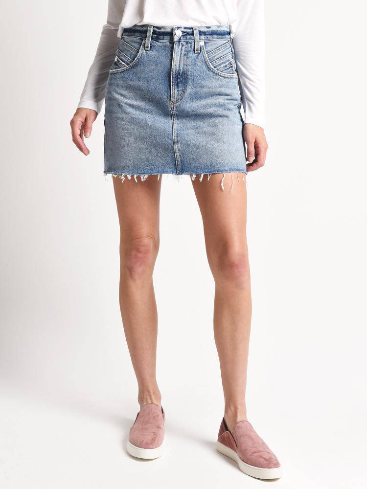 AGOLDE Palmer High Waist Mini Skirt - Saint Bernard