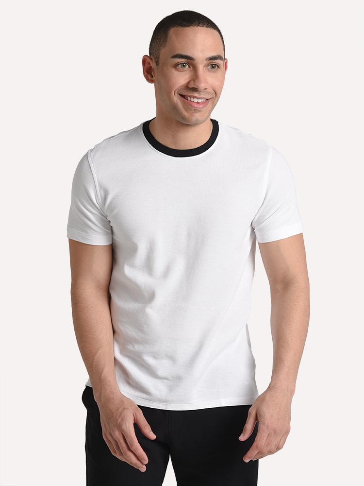ATM Men's Pique Ringer Crew Neck Tee - Saint Bernard