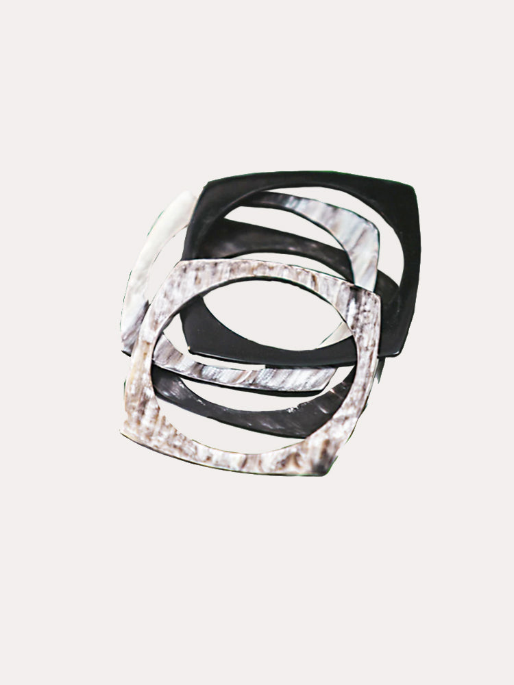 Tribe + Glory Ankole Geometric Bangle Set - Saint Bernard