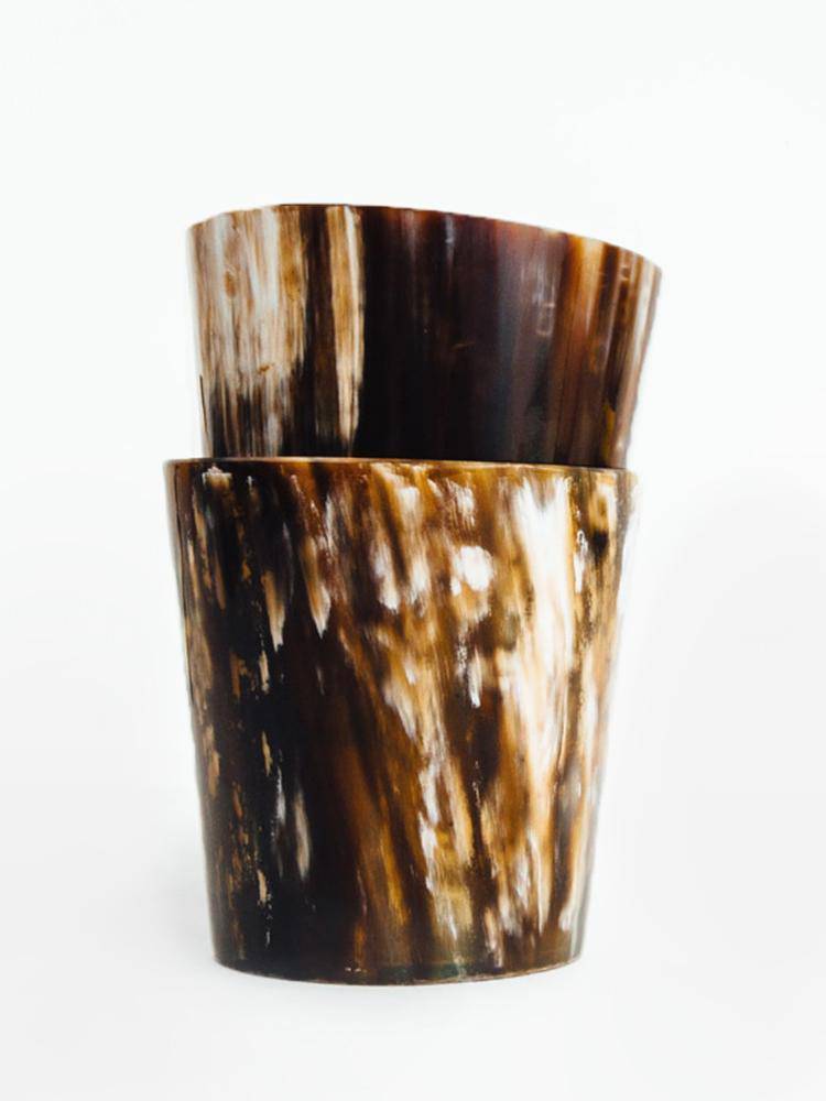 Tribe and Glory Ankole Horn Cocktail Tumblers Set of 2 - Saint Bernard