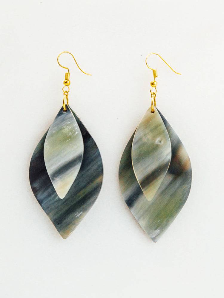 Tribe and Glory Ankole Horn Stacked Earring - Saint Bernard
