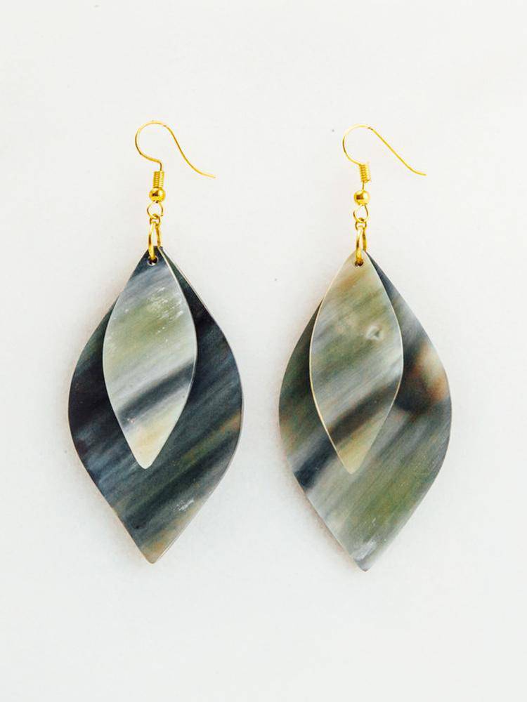 Tribe and Glory Ankole Horn Stacked Earring - Saint Bernard