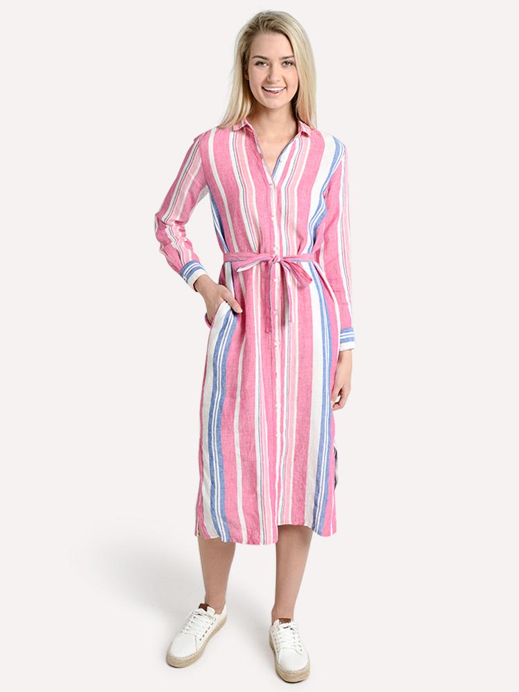 Hartford Women's Linen Resonance Checked Dress - Saint Bernard