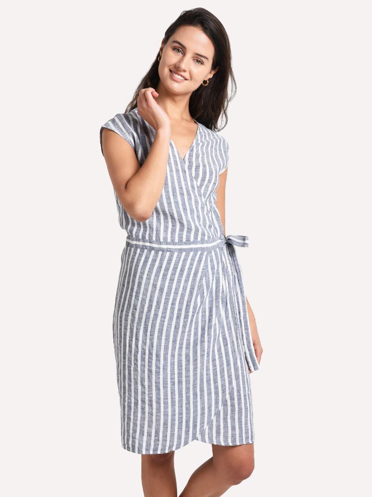 Hartford Women's Randi Woven Stripe Dress - Saint Bernard