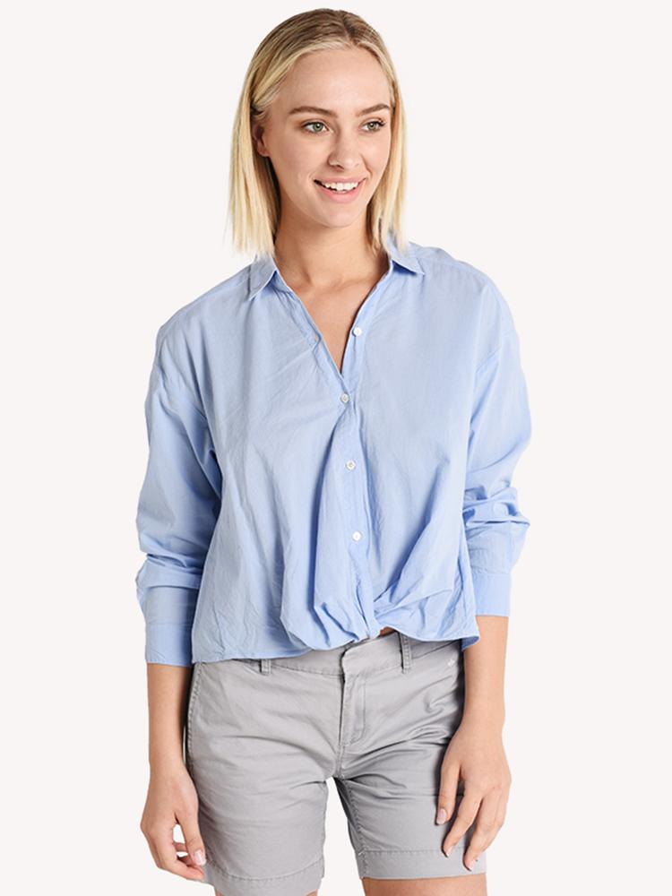 Velvet Astrid Cotton Button Up Twist Shirt