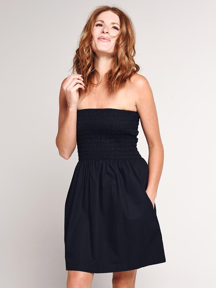 ATM Cotton Poplin Rouched Dress - Saint Bernard