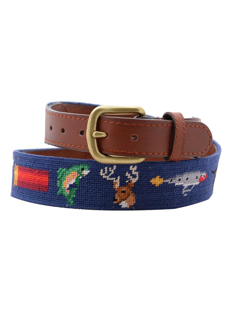 Smathers & Branson Southern Sportsman Needlepoint Belt - Saint Bernard