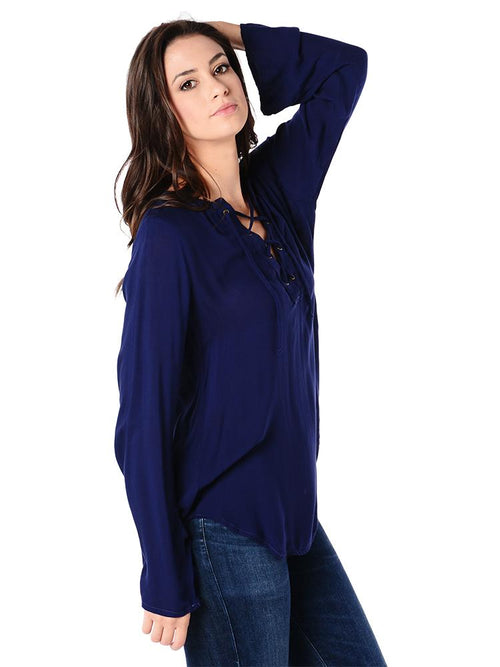 Bella Dahl Bell Sleeve Lace-Up Top