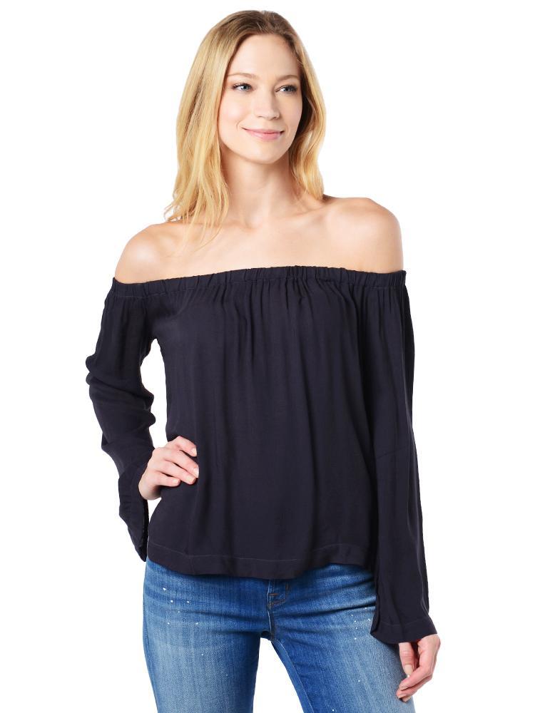 Bella Dahl Long Sleeve Off Shoulder Top - Saint Bernard