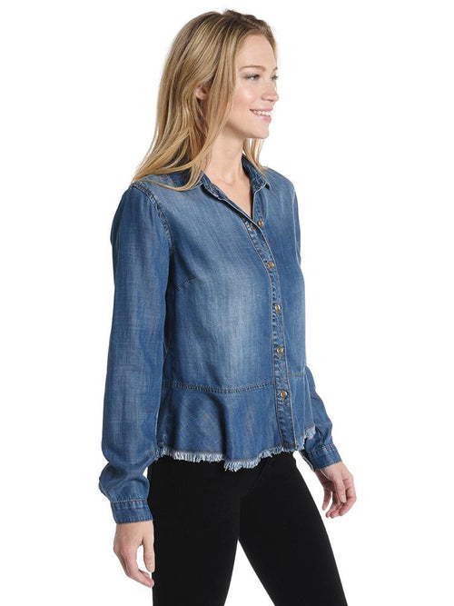 Bella Dahl Fray Ruffle Button Down