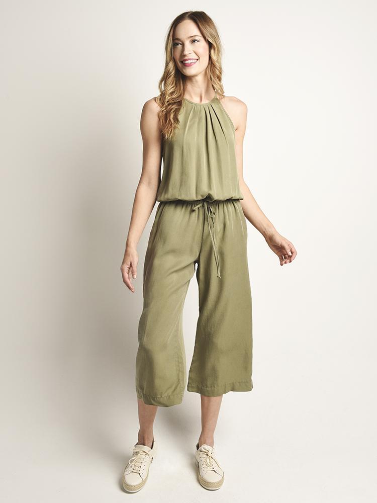 Bella Dahl Pleated Crop Leg Jumper - Saint Bernard