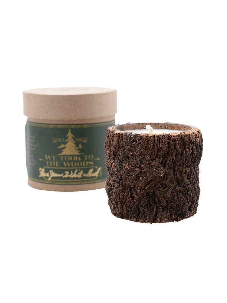 We Took To The Woods Bark Candle - Saint Bernard
