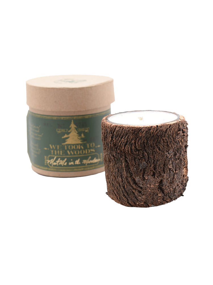 We Took To The Woods Bark Candle - Saint Bernard