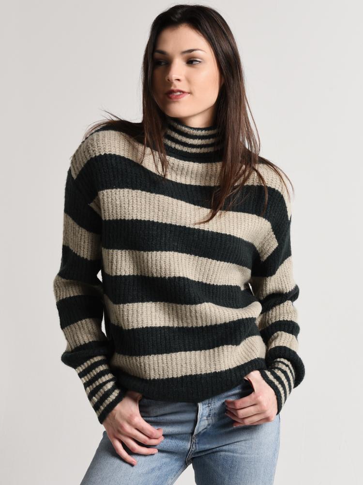 J.O.A. Stripe Turtleneck Sweater