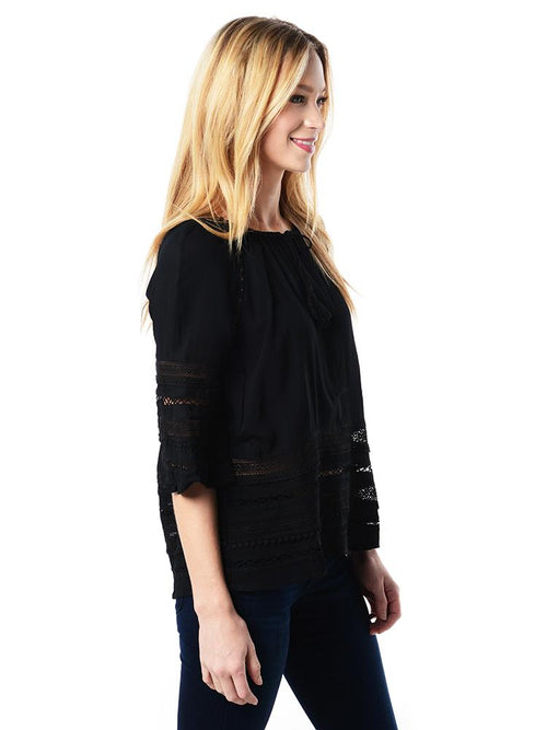 BB Dakota Tatiana Lace Trim Top