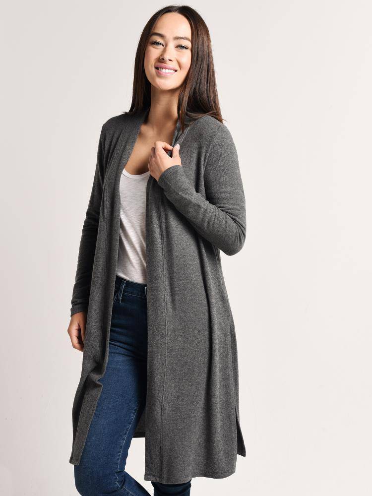 Beyond Yoga High Slit Long Duster Cardigan - Saint Bernard