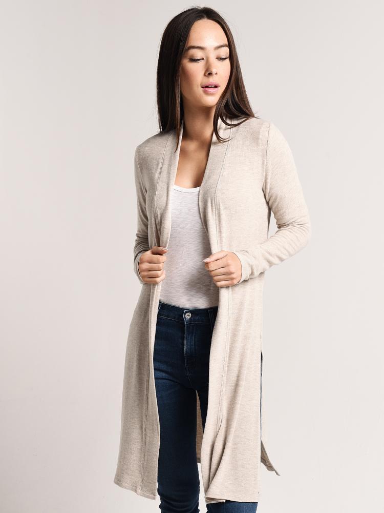 Beyond Yoga High Slit Long Duster Cardigan - Saint Bernard