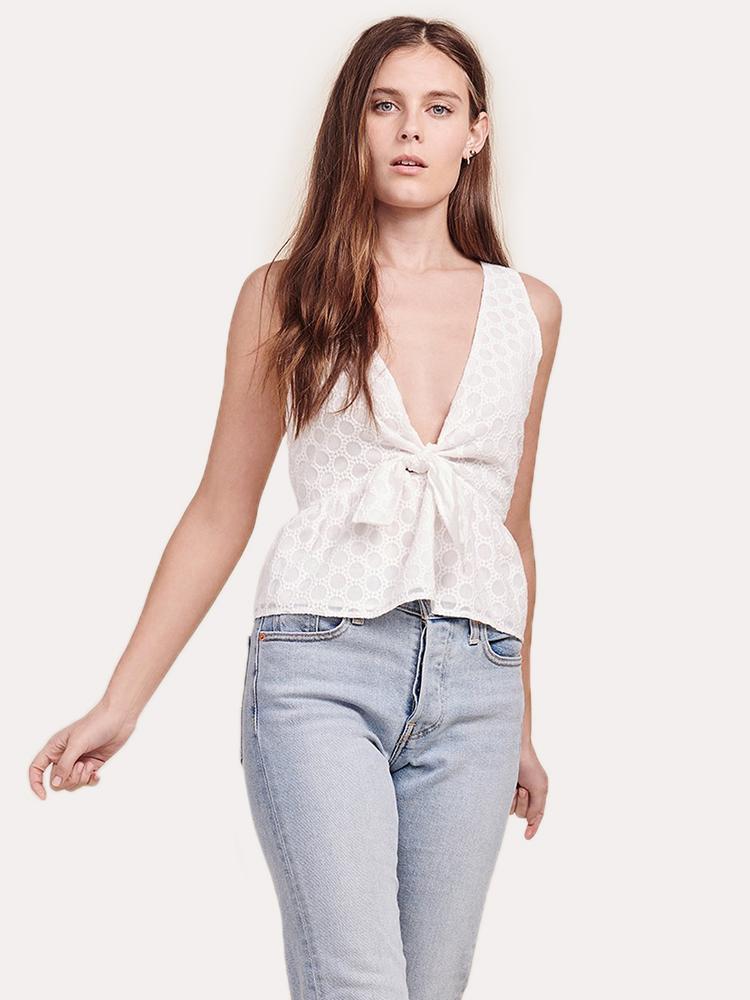 BB Dakota Shari Tie Front Top - Saint Bernard