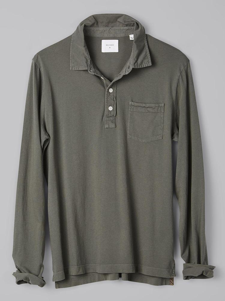 Billy Reid Long Sleeve Garment Dyed Pensacola Polo
