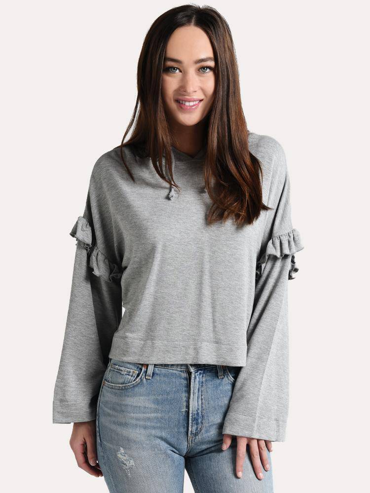BB Dakota She's A Mystery Ruffle Hoodie - Saint Bernard