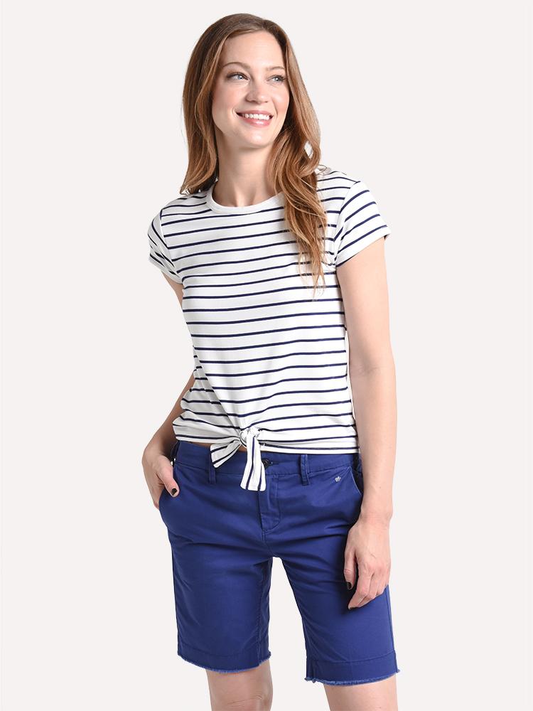 BB Dakota Stripes Ahoy Tie Front Top - Saint Bernard