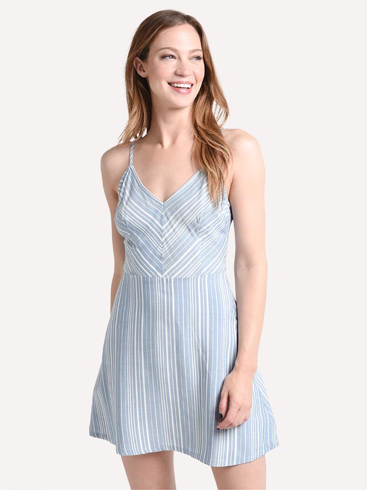 BB Dakota Fine Lines Shirt Dress - Saint Bernard