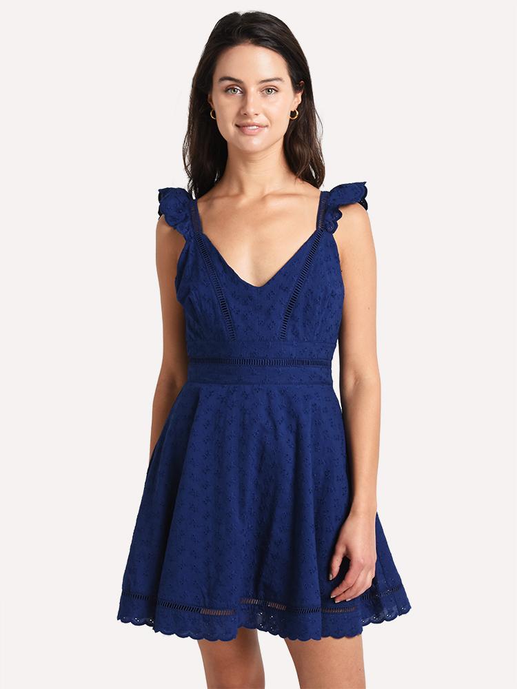 blue dress for baby girl BB Dakota Adalina Mini Dress in Vintage Navy