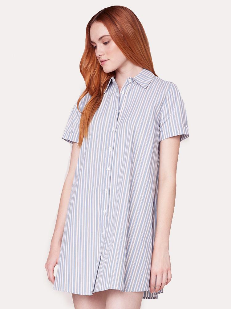 BB Dakota Stripe A Personality Shirt Dress - Saint Bernard