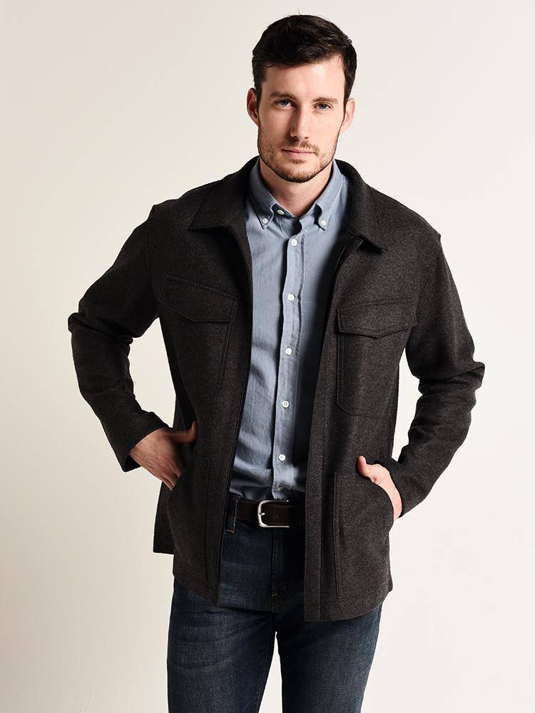 Harris Wharf London Light Wool Overshirt - Saint Bernard