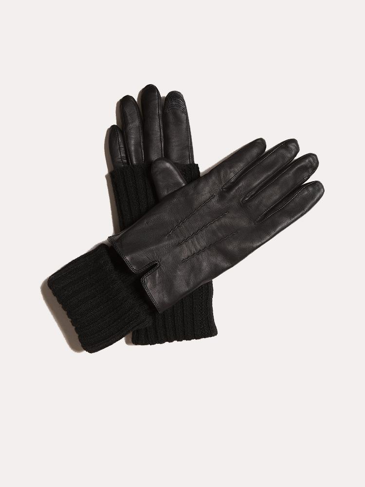Soia & Kyo Carmel Leather & Suede Gloves