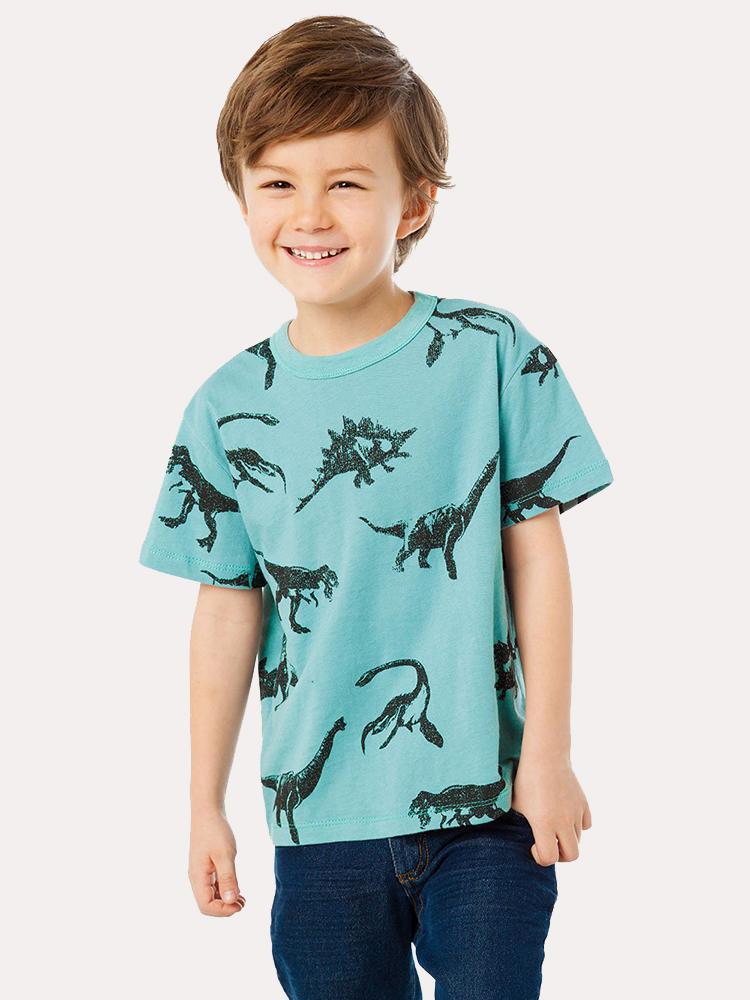 Chaser Boys' Short Sleeve Dinosaur Tee - Saint Bernard