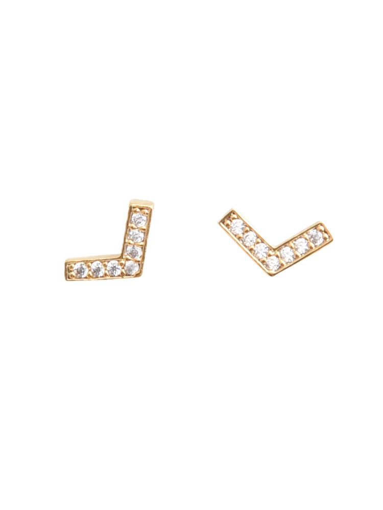 12K Gold Clear Cz Post - Saint Bernard