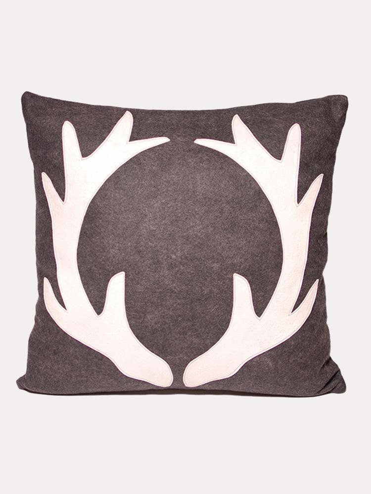 The Salty Cottage Charcoal Antler Pillow - Saint Bernard
