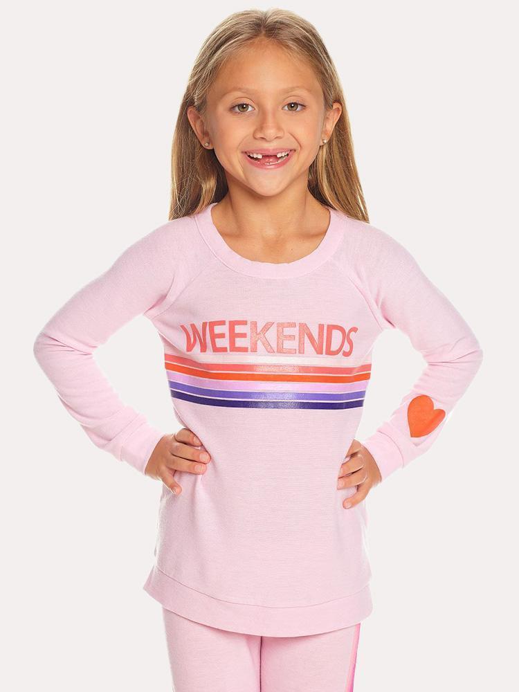 Chaser Girls' Cozy Knit Raglan Pullover - Saint Bernard