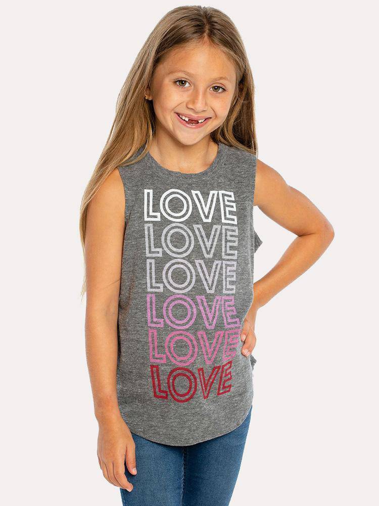 Chaser Girls' Tribal Jersey Shirtail Muscle Tank - Saint Bernard