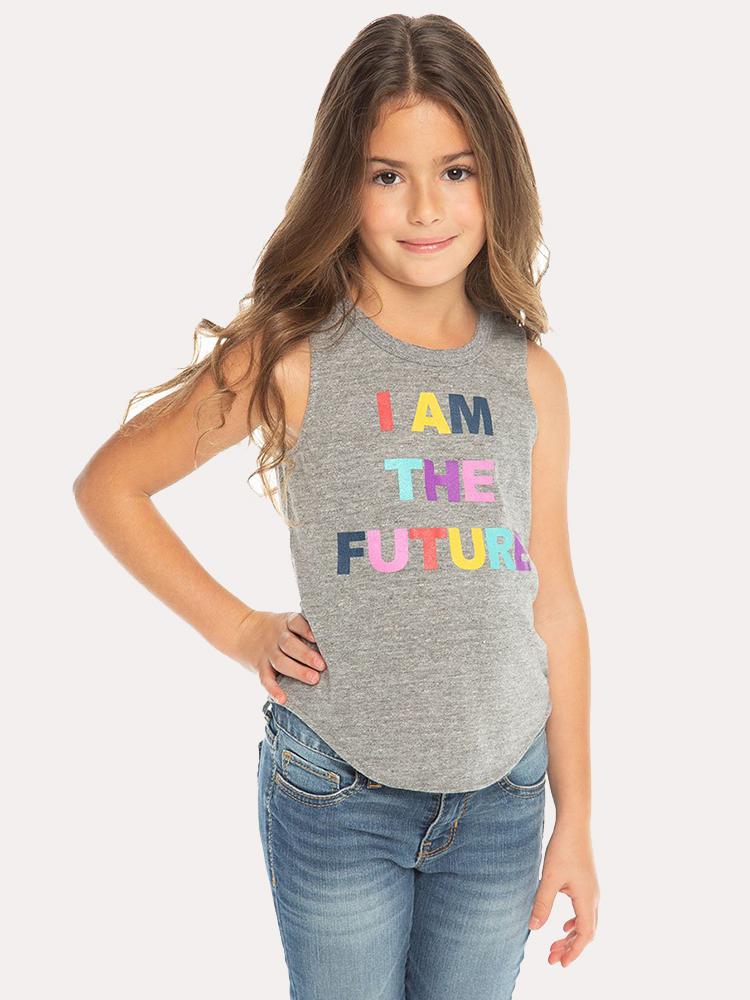 Chaser Girls' Triblend Jersey Shirttail Muscle Tank - Saint Bernard