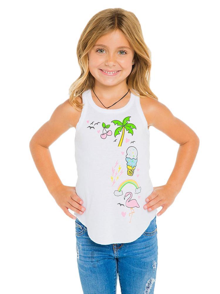 Chaser Little Girls' Vacation Icons Tank