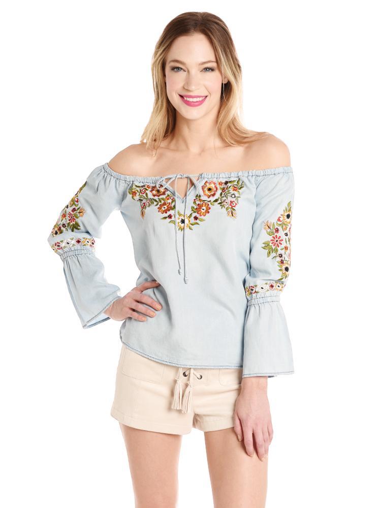 Cupcakes and Cashmere Adrien Off The Shoulder Top - Saint Bernard