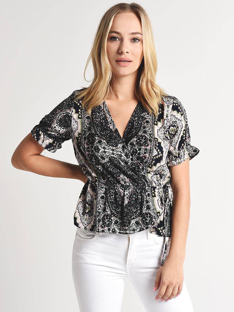 Cupcakes and Cashmere Kabrina Wrap Top - Saint Bernard