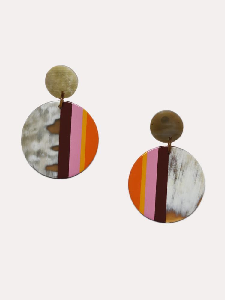Sunshine Tienda Warm Circle Stripe Earrings - Saint Bernard