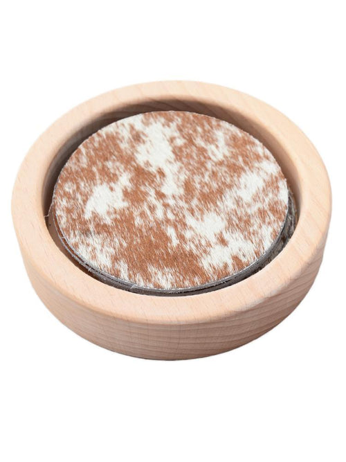 H Barnes And Co 6 Piece Hide Coaster Set - Saint Bernard