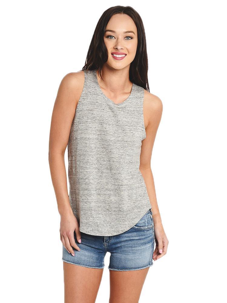 Chaser Linen Jersey Lace Back Muscle Tee - Saint Bernard