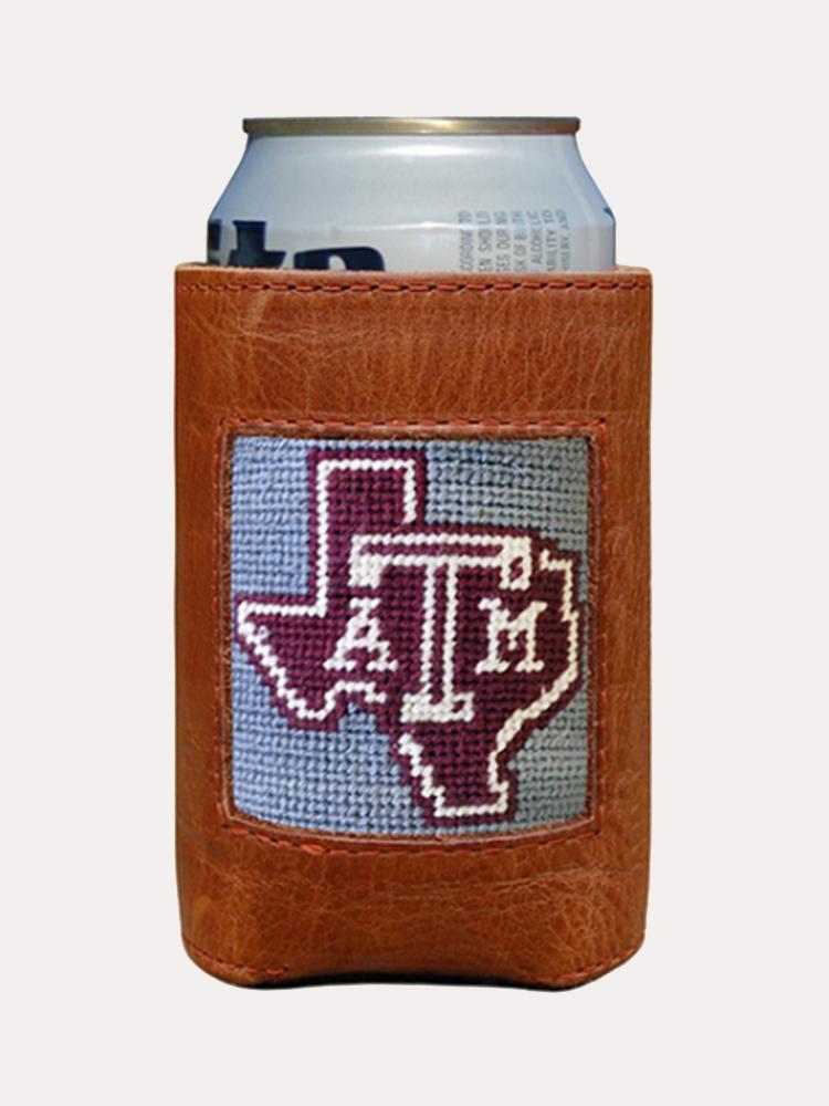 Smathers & Branson Texas A&M State Logo Needlepoint Can Cooler - Saint Bernard