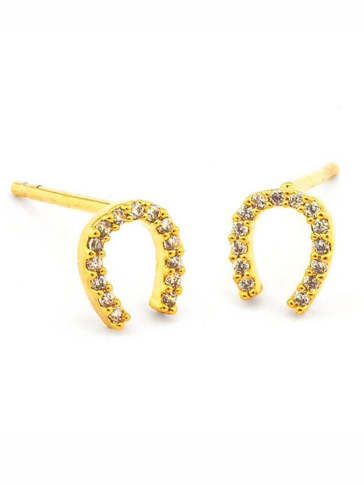 Tai Mini Horseshoe Stud Earrings - Saint Bernard