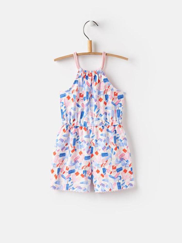 Joules Little Girls' Delphi Romper - Saint Bernard
